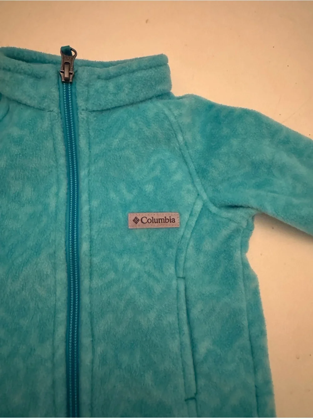 Baby Columbia Teal Zip Fleece Jacket Size 6-12 Months Worn Once